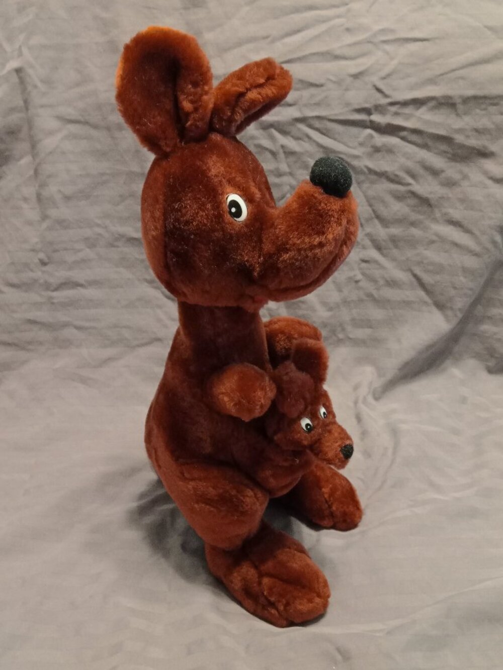 Stuffed "Plush Appeal" Mardi Gras Toy Kangaroo with detachable Baby Joey